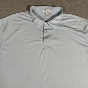 Peter Millar Shirt Mens XXL Blue Striped Summer Comfort Golf Polo Logo Casual